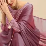 Trendy satin silk fabric saree