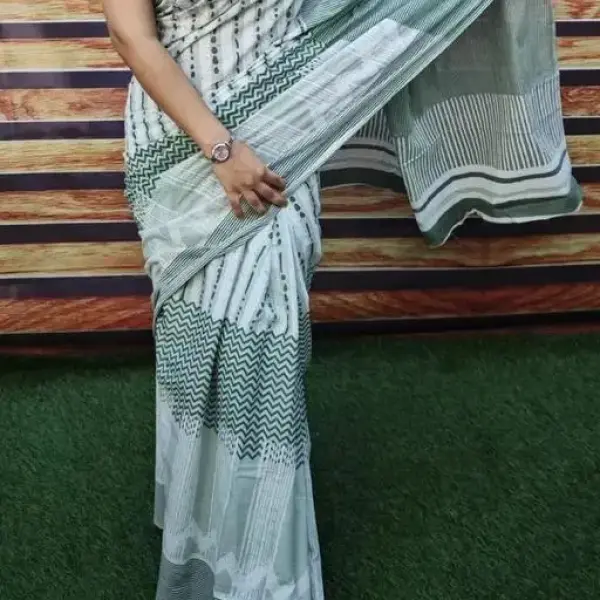  Jaipuri Hand Block Printed Daily Wear Soft Cotton Mulmul Saree