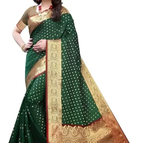  Banarasi Silk Green Jacquard Saree