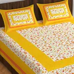 Jaipuri Prints Bedsheet (Pack of 1, Yellow)