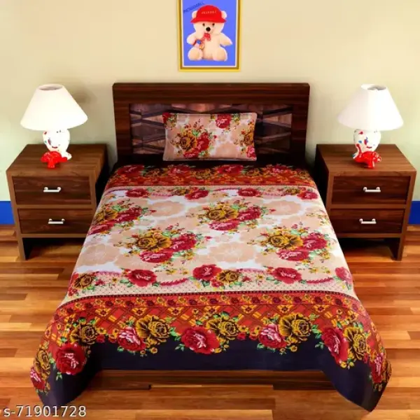 1 double bedsheet & one pillow cover