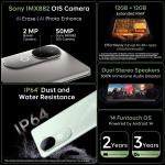 QOO Z9s 5G (Onyx Green, 8GB RAM, 256GB Storage) | 120 Hz 3D Curved AMOLED Display | 5500 mAh Ultra-Thin Battery | Dimesity 7300 5G Processor | Sony IMX882 OIS Camera with Aura Light