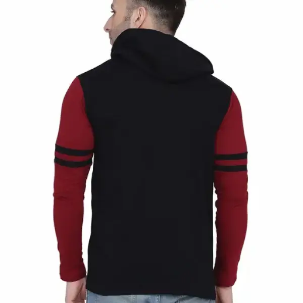 Men's Jacket Long Sleeve Multicolor Hooded Neck