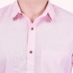 Men's Half Sleeve Cotton Spread Collar Shirt (Beige)