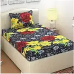 Single Floral Bedsheet  (Pack of 4, Multicolor)