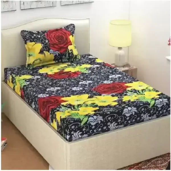 Single Floral Bedsheet  (Pack of 4, Multicolor)