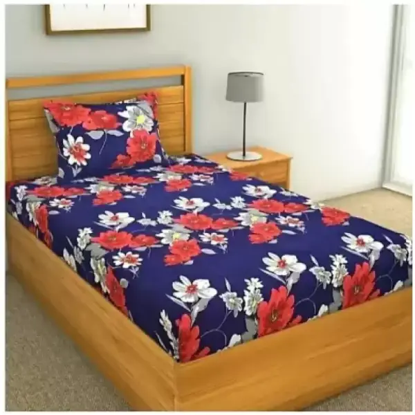Single Floral Bedsheet  (Pack of 4, Multicolor)