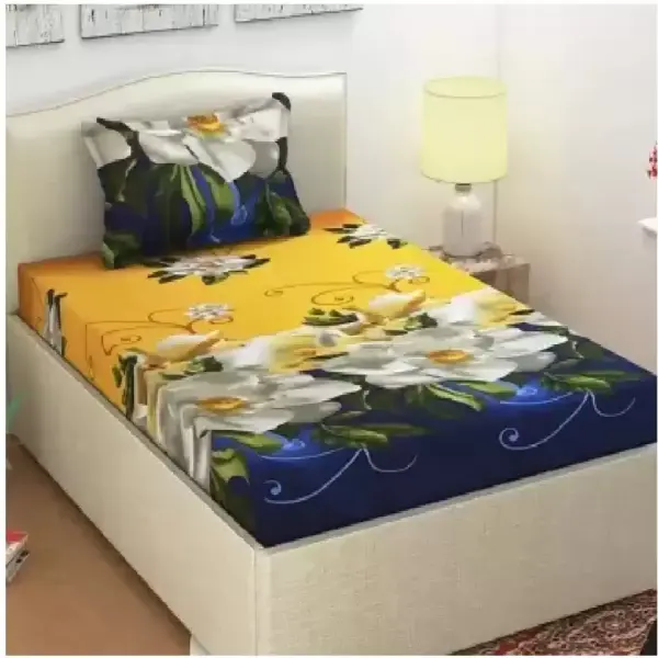Single Floral Bedsheet  (Pack of 4, Multicolor)