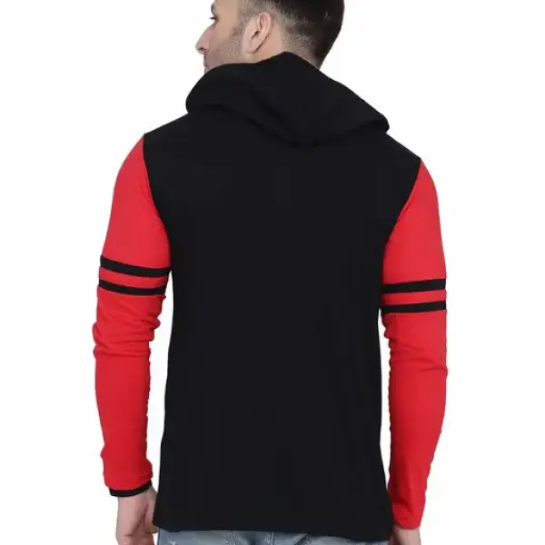 Men's Jacket Long Sleeve Multicolor Hooded Neck