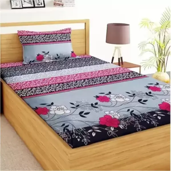 Cotton Single Bedsheet (Pack of 4, Multicolor)