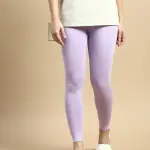 Premium Ankle Length Leggings Cotton Viscose-Lilac