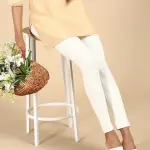 Ankle Length Leggings Cotton-Off-white