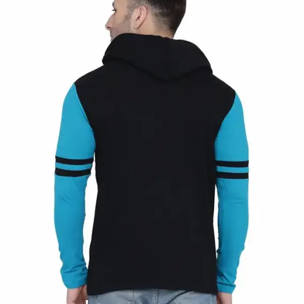 Men's Jacket Long Sleeve Multicolor Hooded Neck