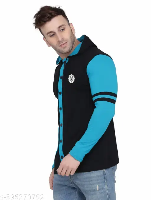 Men's Jacket Long Sleeve Multicolor Hooded Neck