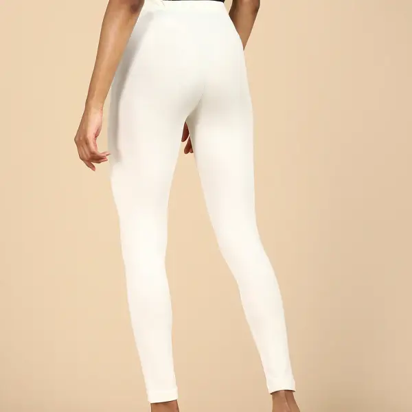 Ankle Length Leggings Cotton-Off-white