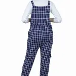 Kid Girl's Cotton Blend Navy Blue Dungaree Dress