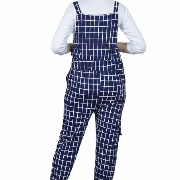 Kid Girl's Cotton Blend Navy Blue Dungaree Dress