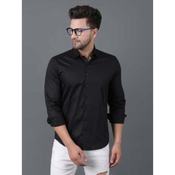 Mens Black Slim Fit Formal Shirt