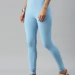 Ankle Length Leggings Cotton Sea Blue