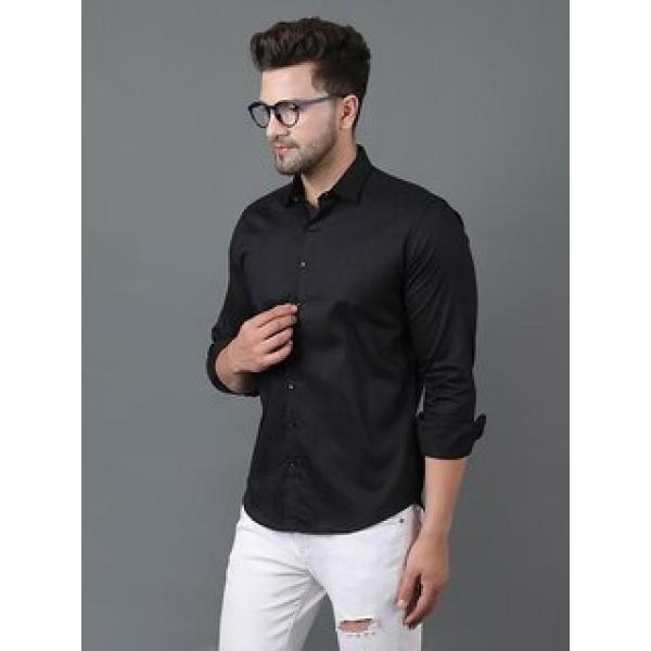 Mens Black Slim Fit Formal Shirt
