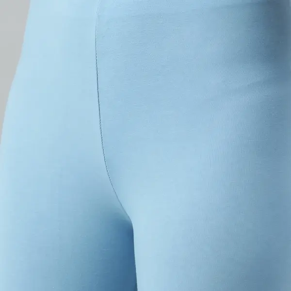 Ankle Length Leggings Cotton Sea Blue