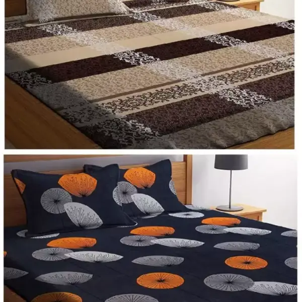 Double King Bedsheet (Pack of 2, Multicolor)