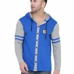 Men's Jacket Long Sleeve Multicolor Hooded Neck