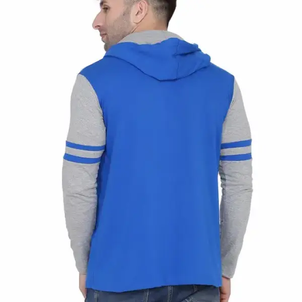 Men's Jacket Long Sleeve Multicolor Hooded Neck