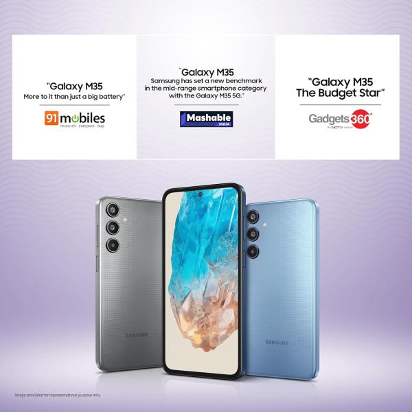 Samsung Galaxy M35 5G (Daybreak Blue,8GB RAM,128GB Storage)