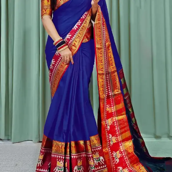 Narayanpet Cotton Silk Saree (Royal Blue)