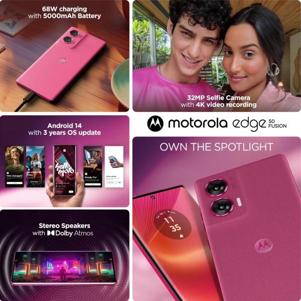 Motorola Edge 50 Fusion 5G (Hot Pink, 8GB RAM, 128GB Storage)