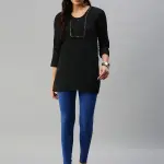Ankle Length Leggings Cotton-Ink Blue