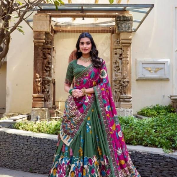 Pure Dolla silk chaniya choli with viving mill foil concept