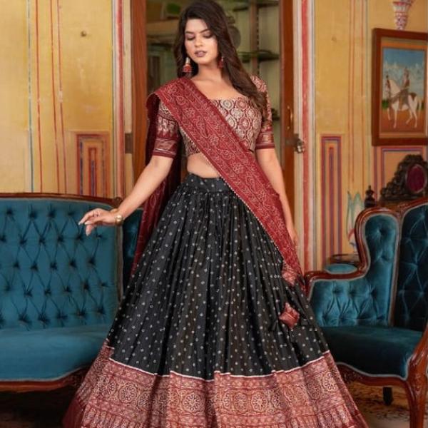 Pure Dolla silk chaniya choli with viving mill foil concept