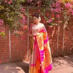  Nidhhi Wedding Look Should Banarasi Soft Lichi Silk Saree