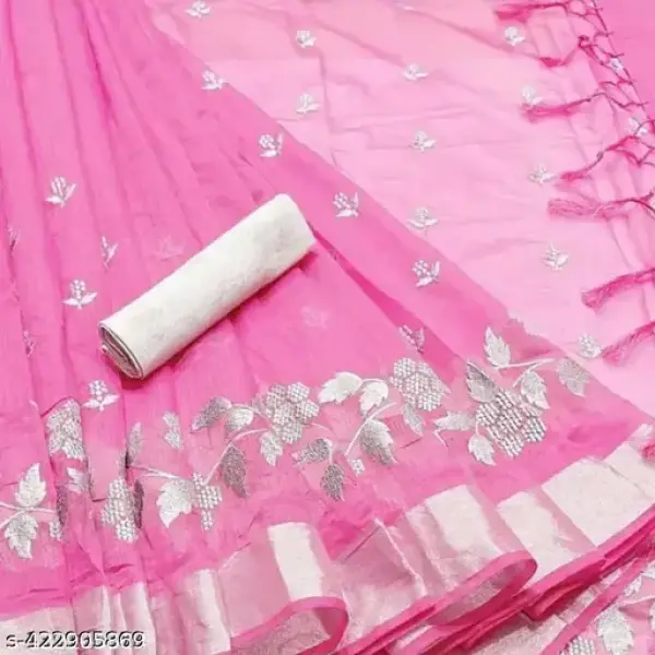 Women's New Fancy Embroidery Saree