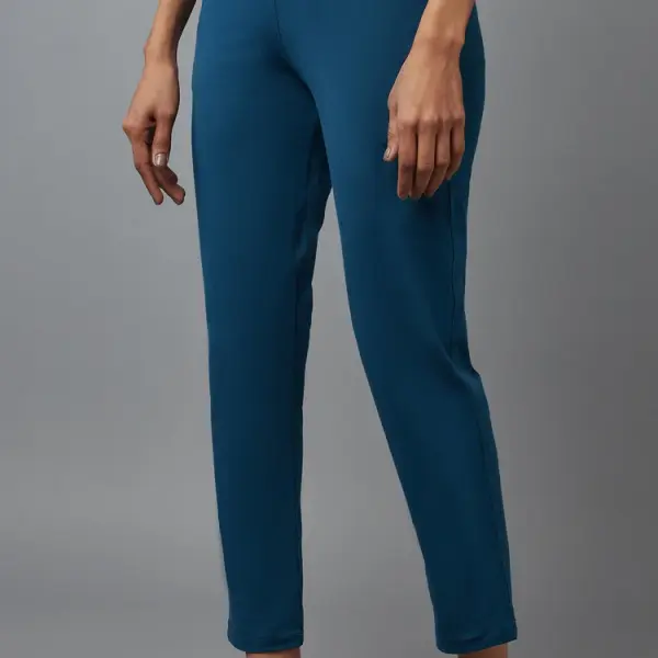 Blue Cotton Lycra Jersy Pants