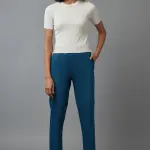 Blue Cotton Lycra Jersy Pants