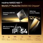 realme NARZO N65 5G (Amber Gold 6GB RAM, 128GB Storage) India's 1st D6300 5G Chipset  | Ultra Slim Design | 120Hz Eye Comfort Display | 50MP AI Camera| Charger in The Box