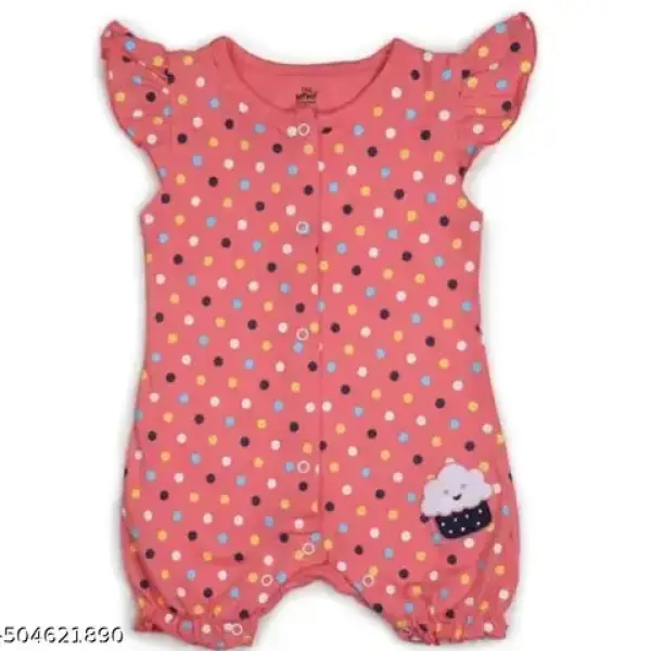 Red Cotton Sleep Suit Romper Jumpsuti Suit for Boys and Girls Set