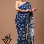  Jaipuri Hand Block Printed Daily Wear Soft Cotton Mulmul Saree