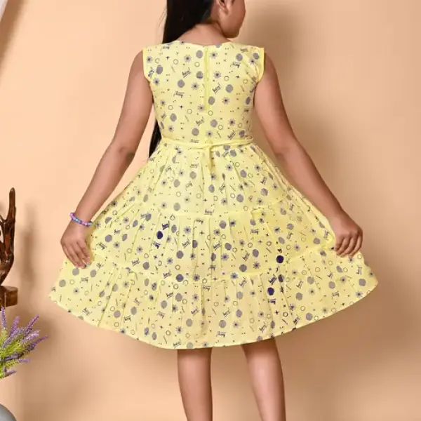 Girls Frock Dress Yellow
