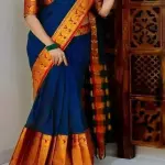  NARAYANI PATH COTTON SAREE BLUE