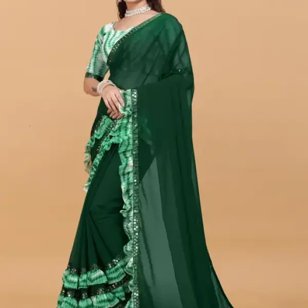 Women's ruffle saree