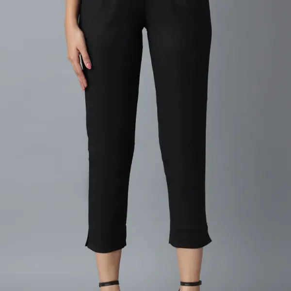 Black Cotton Trouser