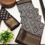 Bandhani Cotton Silk Saree (Coffee)