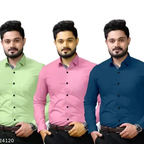full Sleeve Cotton Shirt For Men ( Pakc Of 3 Shirt )