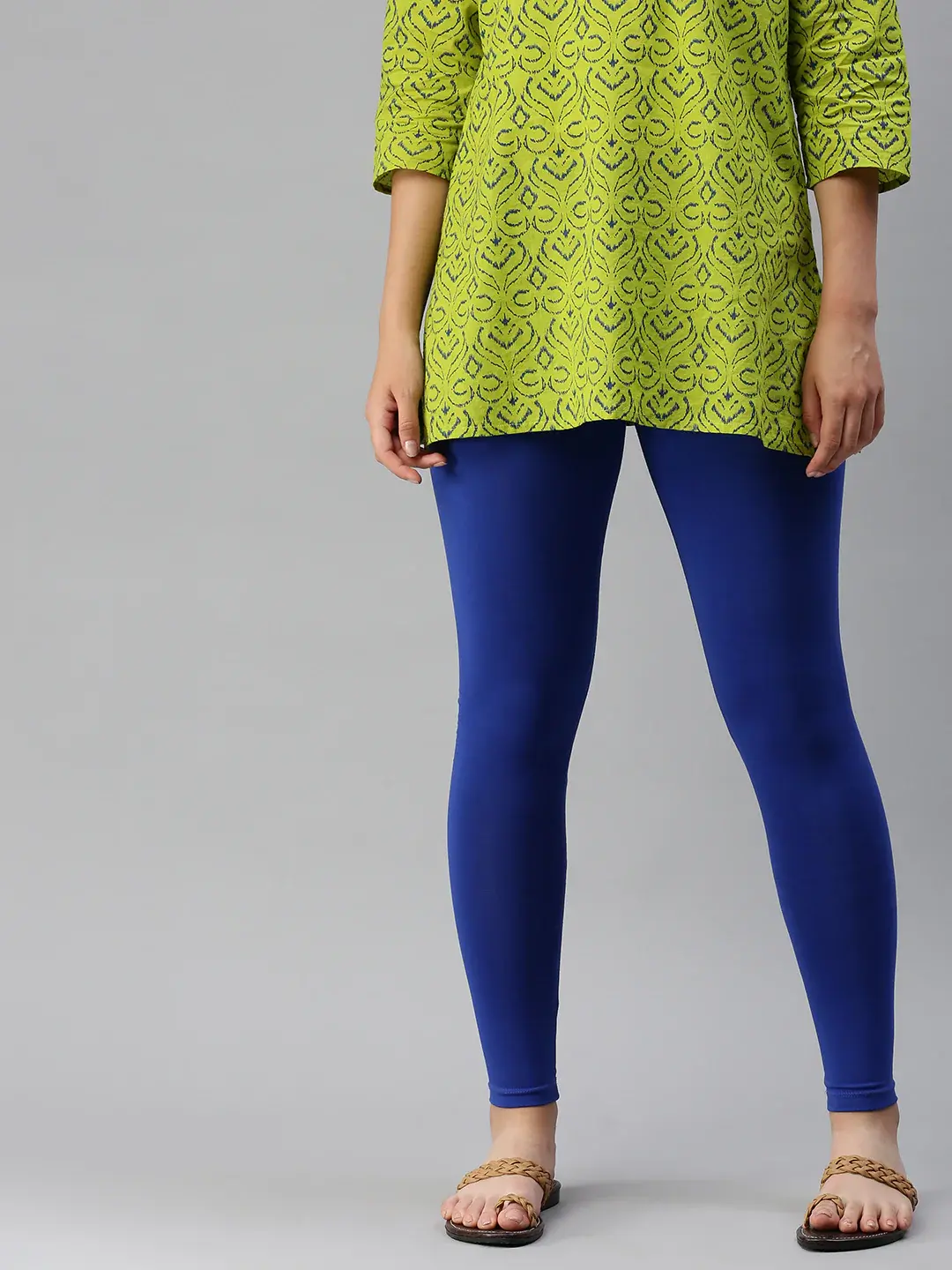 Ankle Length Leggings Cotton-Royal Blue