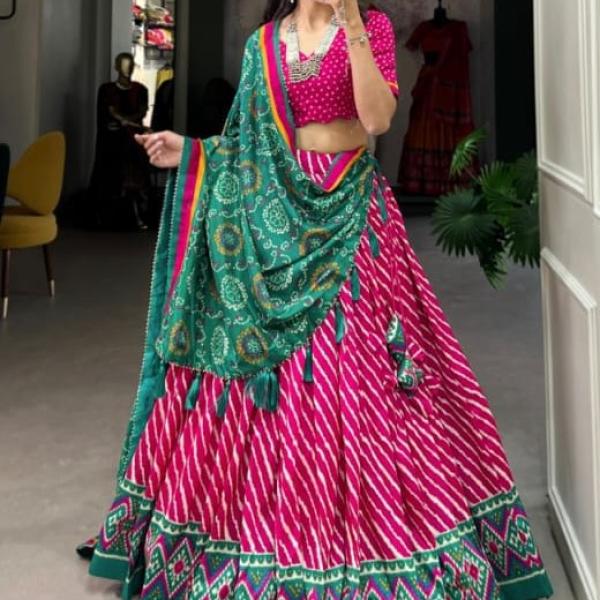 Pure Dolla silk chaniya choli with viving mill foil concept