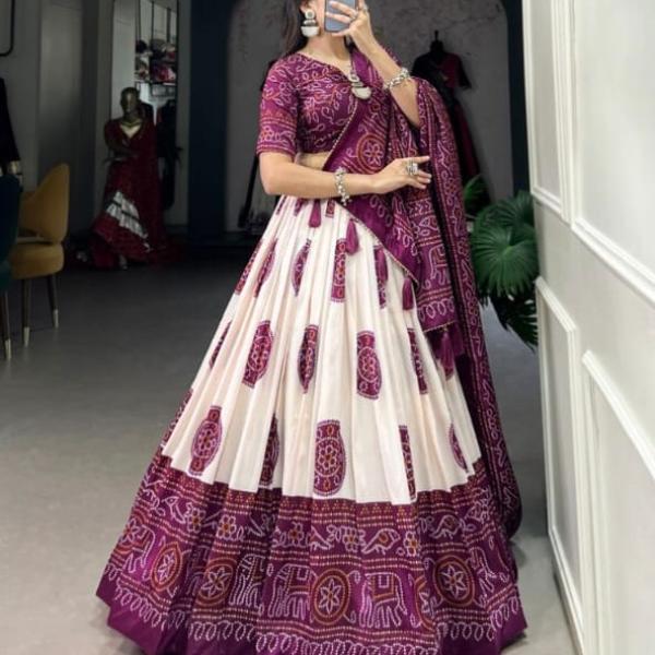 Pure Dolla silk chaniya choli with viving mill foil concept